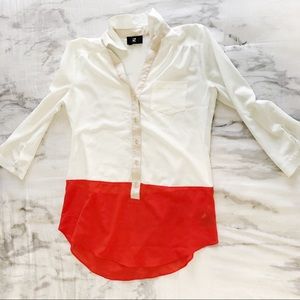 Two Toned Button Up